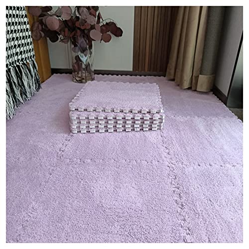 LRFNKCT Teppichfliesen, Flauschige ineinander greifende Teppichfliesen, quadratische Teppiche, Teppichbodenfliesen, Übungsspielmatte for das Wohnzimmerschlafzimmer zu Hause(Purple) von LRFNKCT