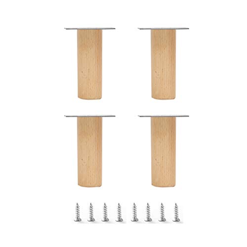 LRFNKCT Tischbeine, Möbelbeine, 4 Stück Möbelbeine aus Massivholz, runde Möbelfüße aus Massivholz, Couchbeine, Sofabeine, Ersatzbeine for Sessel, Schrank, Stuhl, Kommode oder Heimwerkerprojekte von LRFNKCT