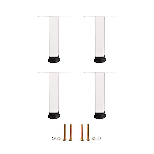 LRFNKCT Tischbeine,Möbelbeine,verstellbare Möbelbeine,Stuhlbeine aus Stahl,robuste Schrankbeine mit Schrauben for Tisch,Stuhl,TV-Ständer,Couch,Schreibtisch,Arbeitsplatte,Bar(White,20cm/8in) von LRFNKCT