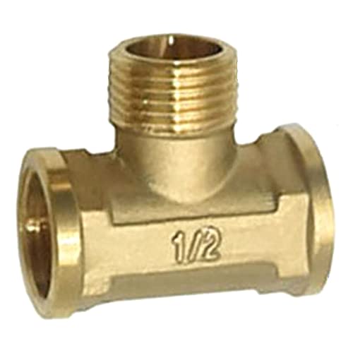 LRFNKCT Verbindungsstück, Schlauchverbindungsstück, 1 Stück Messing 1/2" Außengewinde Innengewinde T-Stück T-Typ Sanitär 3-Wege-Wasserverteiler Rohrverschraubung Kupplungsadapter, F LRFNKCT Verbindungsstück, Schlauchverbindungsstück, 1 Stück Messing 1/2" Außengewinde Innengewinde T-Stück T-Typ Sanitär 3-Wege-Wasserverteiler Rohrverschraubung Kupplungsadapter, F von LRFNKCT