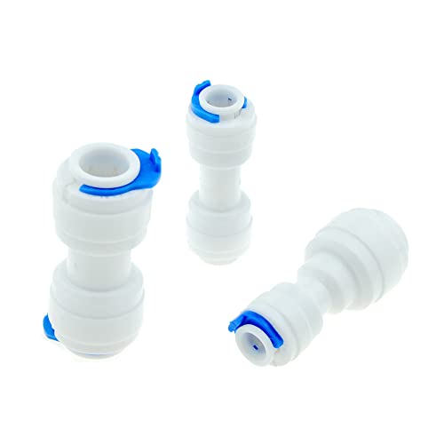 LRFNKCT Verbindungsstück,Schlauchverbindungsstück,RO-Wassersystem gleich gerade,1/4 Zoll Schlauchanschlusskupplung, Reduzierstück aus Kunststoff, Schnellrohrverschraubung(A Size 6.35mm 6.35mm) von LRFNKCT