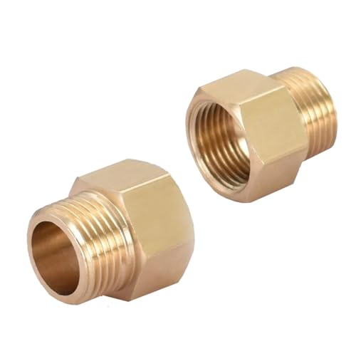 Messingadapter, Weiblichen Zu Männlichen Gewinde Messing Rohr Fitting Adapter Koppler Stecker for Kraftstoff Gas Wasser von LRFNKCT