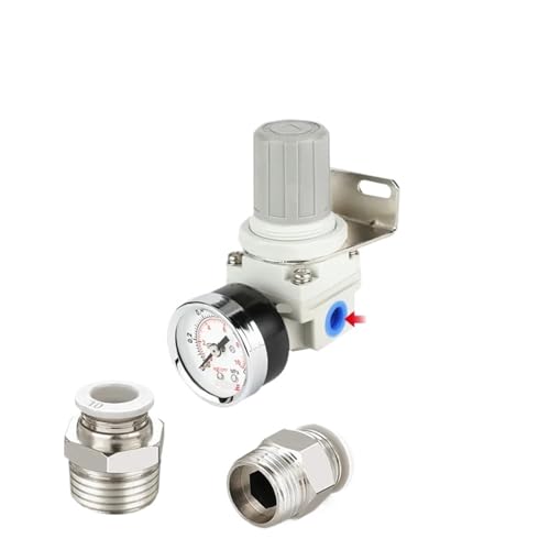 Reduzierventil, Druckluft Druckregler Kompressor Zubehör mit Manometer(With 6mm fitting) von LRFNKCT