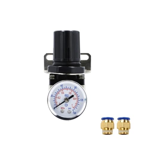 Reduzierventil, Pneumatische Filter AR2000-02 G1/4'' Control Kompressor Pumpe Gas Regler Regler Verarbeitung Einheit Mit Manometer Adjustable90o(With 10mm fitting) von LRFNKCT