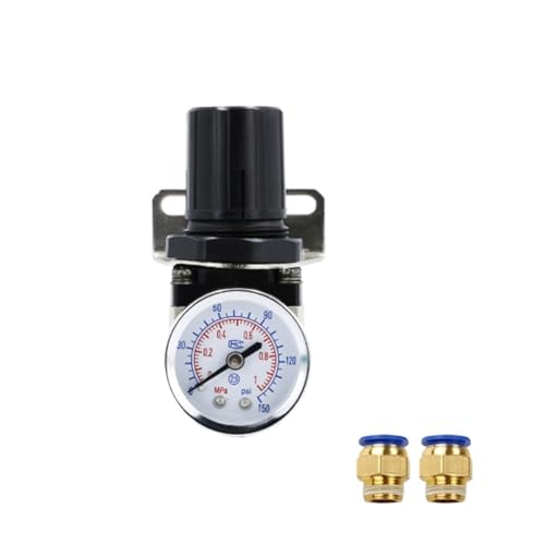 Reduzierventil, Pneumatische Filter AR2000-02 G1/4'' Control Kompressor Pumpe Gas Regler Regler Verarbeitung Einheit Mit Manometer Adjustable90o(With 12mm fitting) von LRFNKCT