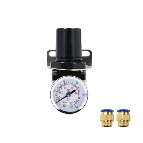 Reduzierventil, Pneumatische Filter AR2000-02 G1/4'' Control Kompressor Pumpe Gas Regler Regler Verarbeitung Einheit Mit Manometer Adjustable90o(With 8mm fitting) von LRFNKCT