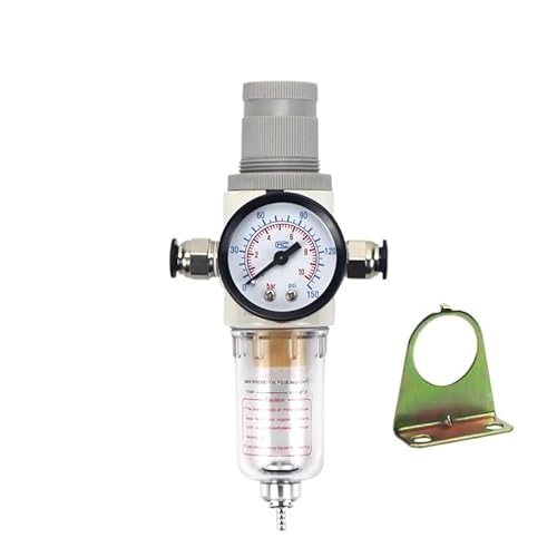 Reduzierventil, Pneumatischer Filter Luftaufbereitungsanlage Druckregler Faserfilter + flammhemmendes Kunststoffgehäuse AFR2000 Druckmessgerät(PC6-02) von LRFNKCT