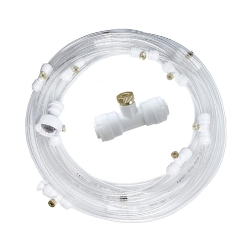 Sprühdüsen, Kühlsystem for Außennebel mit transparentem Schlauch, Messing-Nebeldüsen(White,18M(59ft)) von LRFNKCT