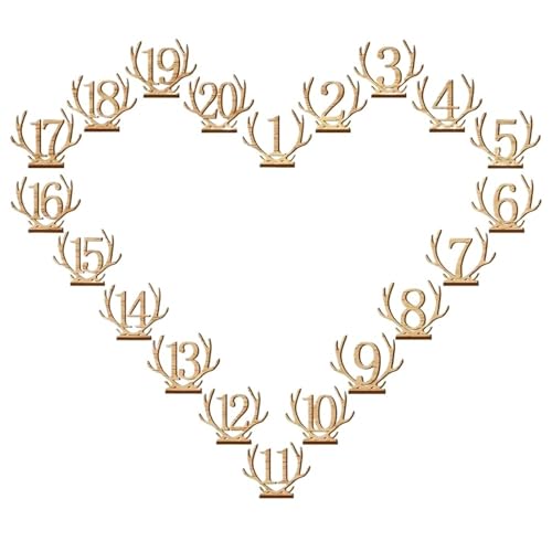 Tischnummer, 1-20 Anzahl Hochzeit Holz Tisch Zahlen Set mit Hochzeit Geburtstag Basis von LRFNKCT