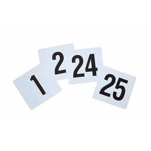 Tischnummer, 1-25 Hochzeit Sitzkarten Kunststoff Doppel Weiß Schwarz Tisch Nummer Zeichen(White) von LRFNKCT