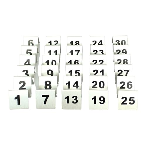Tischnummer, 5 stücke Tisch Anzahl Zelt Zeichen Stehen Edelstahl Ort Karte Label(26 to 30) von LRFNKCT