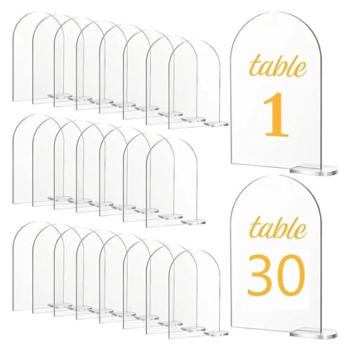 Tischnummer, Hochzeit Tischnummern klar Bogen DIY Zeichen mit Stand Blank Halter von LRFNKCT