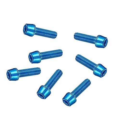 Titan-Schraube, Titan Ti Allen Hex M5x18mm Kegelkopfschraube mit Unterlegscheibe Schraube for Fahrradschaftteile(Blue) von LRFNKCT