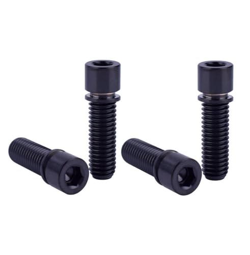 Titan-Schraube, Titanschraube M7 x 20mm 25mm mit Unterlegscheiben Inbuskopf for Fahrradvorbauschrauben 4St(Black,M7X20mm) von LRFNKCT