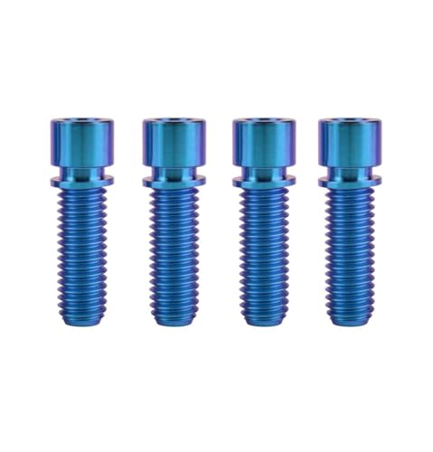 Titan-Schraube, Titanschraube M7 x 20mm 25mm mit Unterlegscheiben Inbuskopf for Fahrradvorbauschrauben 4St(Blue,M7X20mm) von LRFNKCT