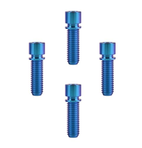 Titan-Schraube, Titanschraube M7 x 20mm 25mm mit Unterlegscheiben Inbuskopf for Fahrradvorbauschrauben 4St(Blue,M7X25mm) von LRFNKCT