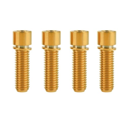 Titan-Schraube, Titanschraube M7 x 20mm 25mm mit Unterlegscheiben Inbuskopf for Fahrradvorbauschrauben 4St(Gold,M7X25mm) von LRFNKCT