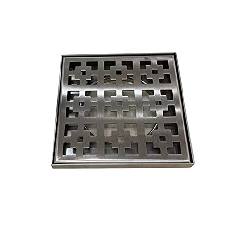 shower drain, Abflussabdeckung, Duschabflussabdeckung, quadratischer Duschbodenablauf mit Chrom-Finish, 10,2 cm Messing-Badezimmerablauf mit abnehmbarem Sieb for Zuhause, Garage, Pool, Hotel(10x10cm) von LRFNKCT