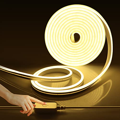 LRGBST 1M Warmweiss LED Streifen, IP65 Wasserdicht 3000K LED Lichtband, 5V USB Dimmable Neon LED Strip with Berühren Dimmer Schalten For Innen Aussenbereich Deko Beleuchtung von LRGBST