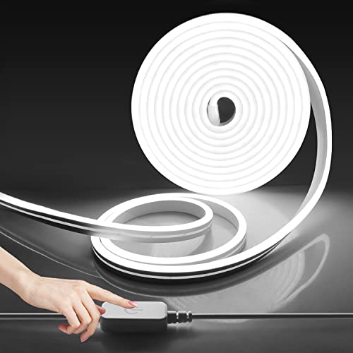 LRGBST 2M weiß LED Streifen, IP65 Wasserdicht 3000K LED Lichtband, 5V USB Dimmable Neon LED Strip with Berühren Dimmer Schalten For Innen Aussenbereich Deko Beleuchtung von LRGBST