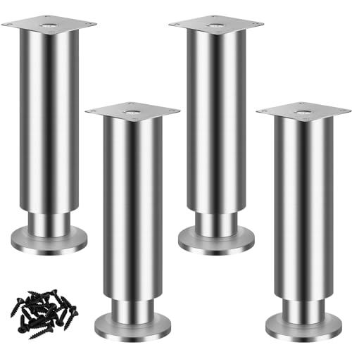 LRHAFET Möbelfüße Höhenverstellbar,Möbelbeine Metall Edelstahl, Möbelfüße Verstellbare, Furniture Legs,Möbelbeine für Schrank Fernsehschrank Bett Sofa Nachttisch Lehrstuhl. (30cm) von LRHAFET