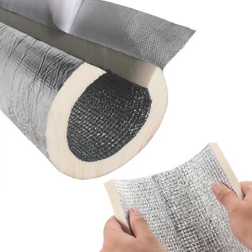 LRHELPBNR Selbstklebend Schlauch Rohrisolierung, Rohrdämmung Isolierrohr Mit Aluminiumfolie Kautschuk Weiß Schlauch Rohrisolierung Für Schutzschlauch Heizungsroh(L 0.95m-65mm/2.5in-20mm) von LRHELPBNR