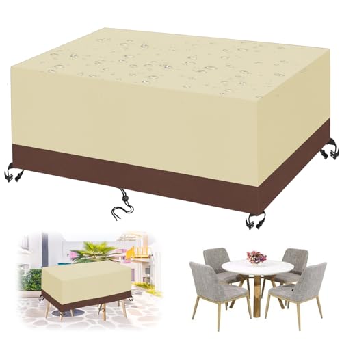LRHRHR Abdeckung Gartenmöbel, Abdeckhaube für Gartenmöbel Wasserdicht Winddicht Anti-UV 420D Oxford Schutzhülle für Gartentisch Möbelsets-BeigeBrown|| 68x68x72cm/27x27x28in LRHRHR Abdeckung Gartenmöbel, Abdeckhaube für Gartenmöbel Wasserdicht Winddicht Anti-UV 420D Oxford Schutzhülle für Gartentisch Möbelsets-BeigeBrown|| 68x68x72cm/27x27x28in von LRHRHR