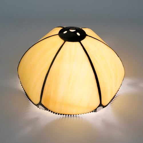 Ersatz-Lampenschirm im Tiffany-Stil, 20,3 cm, warmer Deckenleuchtenschirm aus Buntglas, handgefertigt, kuppelförmiger kleiner Lampenschirm for Nachttischlampen, Pendelleuchten, Kronleuchter von LRJSKWZC