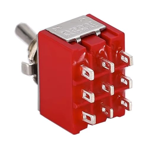 1/4 PCS,9Pin,Toggle Switches,Red,2/3 Position,ON-OFF/ON-OFF-ON,DPDT,Mini Switch,6A/125V-3A/250V AC,MTS-302,Push Button Switche(MTS-303 ON-OFF-ON,4PCS) von LRMBGVIBI