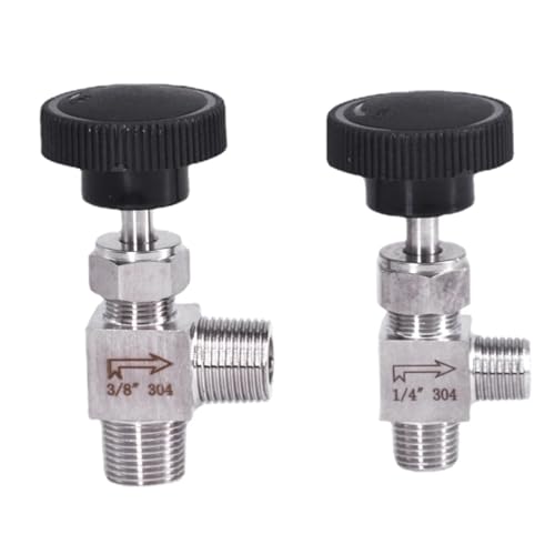 1/8" 1/4" 3/8" 1/2" BSP NPT Male Elbow 90 Degree Angle Needle Valve Crane Elbow 304 Stainless Flow Control Water Gas Oil(1/8",NPT) von LRMBGVIBI