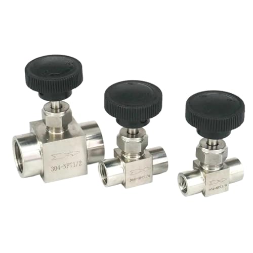 1/8 "1/4" 3/8 "1/2" weiblich 304 Edelstahl Gleich Gerade Flow Control Nadel Ventil Wasser Gas Öl 915 PSI(3/8") von LRMBGVIBI