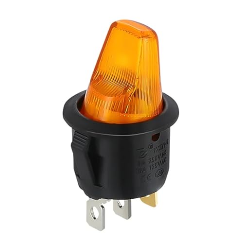 1PCS Rocker Switch ON-OFF 12V 220V LED Illuminated Lamp With Specail Button Toggle Switches For Auto Car Motor(YELLOW,220V) von LRMBGVIBI