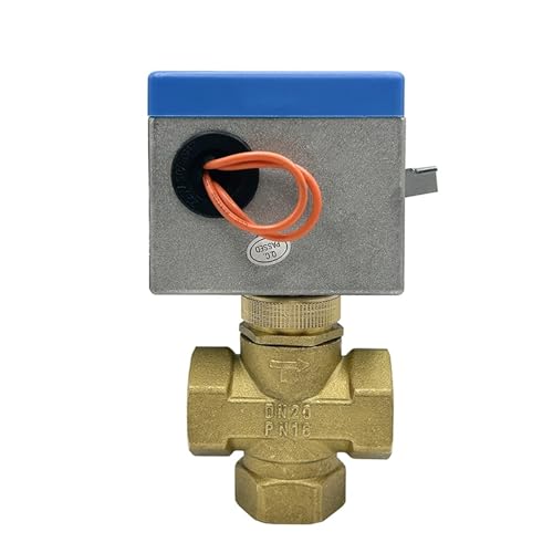 3/4 "1" 3-Wege-Motorisierte Kugelventile aus Messing AC220V Elektrisches Absperrventil 2-Draht-Fan-Coil-Klimaanlage Wasserschalter(1") von LRMBGVIBI