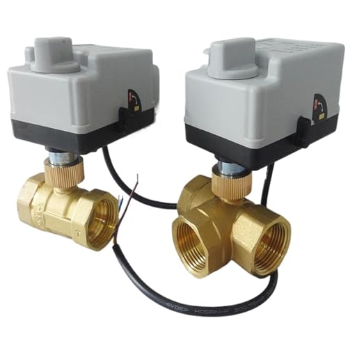 3-Wege-T-Typ und 2-Wege-Messing-Motorkugelhahn AC220V DC12V/24V 3-Draht 2-Steuerung elektrische Antriebe mit Handschalter(DN15,AC220V) von LRMBGVIBI