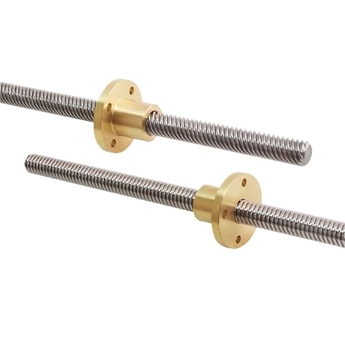 3D Printer CNC Linear Shaft Trapezoidal Rod T10 Screw 10mm Lead with Brass Nut Length 100mm To 550mm Stepper Motor Driving(200mm) von LRMBGVIBI