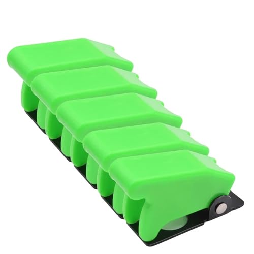 5pcs Safety Dustproof 12mm Toggle Switch Flip Up Cap Dust Cover Guard for Auto Car Boat Truck Aircraft Light Red Black Green(Green Cover) von LRMBGVIBI