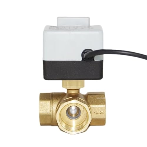 Brass Motorized Ball Valve 3-Wire Two Control Electric Actuator AC220V 3 Ways /2 Way DN15 DN20 DN25 DN32 DN40 with Manual Switch(DN25,2 Way) von LRMBGVIBI