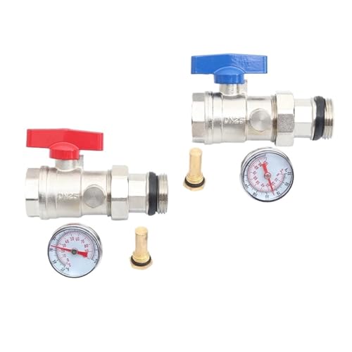 G1 "(DN25) Ein Satz Messing Kugelhahn mit Thermometer 0~100 for Verteiler Unterflur von LRMBGVIBI