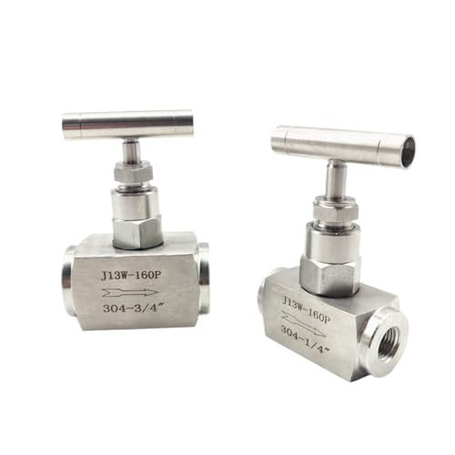 High Pressure 1/4" 3/8" 1/2" 3/4" 1" BSP NPT Female 304 Stainless Steel Shut Off Needle Valve Crane Flow Control(3/4",SS304_BSP) von LRMBGVIBI