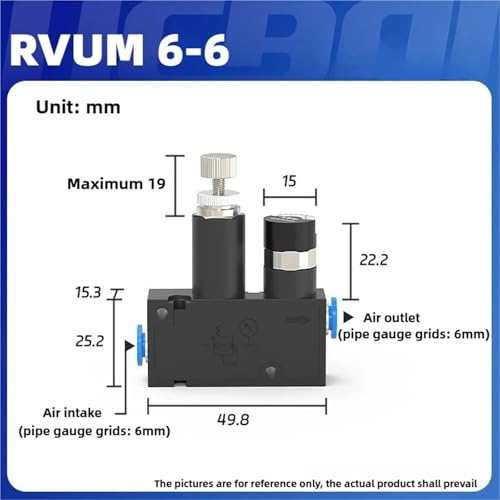 Pneumatic Micro Pressure Regulating Valve RVUM4-4 RVUM6-6 Air Pressure Regulating ValveSmall LRMA-QS-4 LRMA-QS-6(RVUM 6-6) von LRMBGVIBI