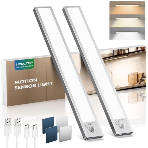 LROLTEF Schrankbeleuchtung Led Lampe mit Bewegungsmelder - 21cm 1500mAh 6500K 4000K 3000K 3 Farbtemperaturen Dimmbar Unterbauleuchte Küche Licht Treppenlicht Aufladbar Magnetische mit Sensor | 2 Stück LROLTEF Schrankbeleuchtung Led Lampe mit Bewegungsmelder - 21cm 1500mAh 6500K 4000K 3000K 3 Farbtemperaturen Dimmbar Unterbauleuchte Küche Licht Treppenlicht Aufladbar Magnetische mit Sensor | 2 Stück von LROLTEF