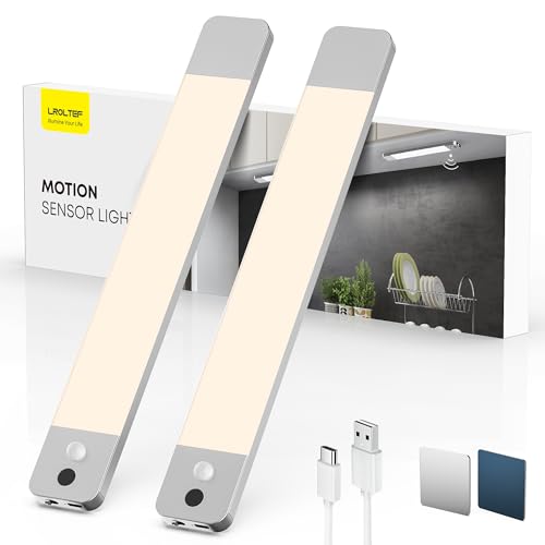 LROLTEF Schrankbeleuchtung Led Lampe mit Handwelle & Bewegungsmelder - 25cm 1500mAh 4000K Schranklicht Unterbauleuchte Küche Licht - Aufladbar & Dimmbar Vitrinenbeleuchtung Kleiderschrank | 2 Stück LROLTEF Schrankbeleuchtung Led Lampe mit Handwelle & Bewegungsmelder - 25cm 1500mAh 4000K Schranklicht Unterbauleuchte Küche Licht - Aufladbar & Dimmbar Vitrinenbeleuchtung Kleiderschrank | 2 Stück von LROLTEF