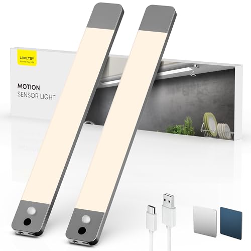 LROLTEF Schrankbeleuchtung Led Lampe mit Handwelle & Bewegungsmelder - 30cm 2200mAh 4000K Schranklicht Unterbauleuchte Küche Licht - Aufladbar Dimmbar Kleiderschrank | Grau Aussehen 2 Stück LROLTEF Schrankbeleuchtung Led Lampe mit Handwelle & Bewegungsmelder - 30cm 2200mAh 4000K Schranklicht Unterbauleuchte Küche Licht - Aufladbar Dimmbar Kleiderschrank | Grau Aussehen 2 Stück von LROLTEF