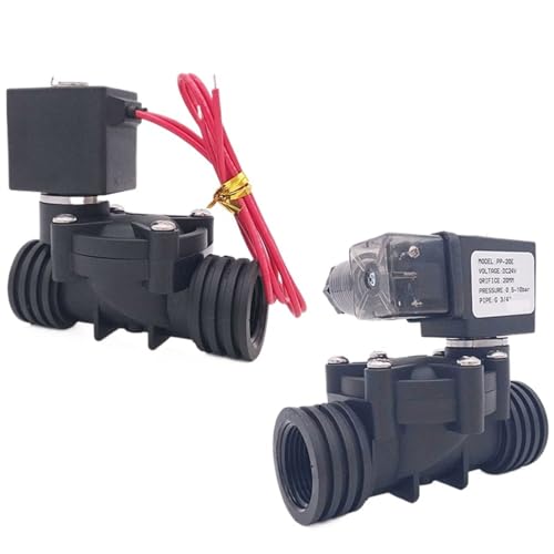 2-Wege-Kunststoff-Magnetventil EPDM/FKM 1/2" 3/4 1 Zoll Öffnung 15/20/25mm Normal geschlossen PP-15/20/25 Wasserventil 10bar(3/4",EPDM_DC24V_D11011) von LRPLLWNT