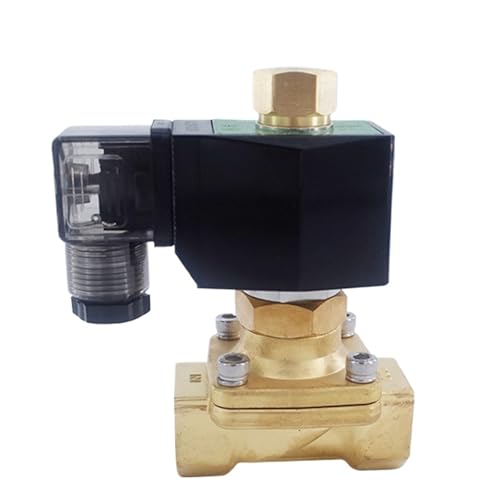 2-Wege-Messingwasser Normalerweise geöffnete elektrische Wasserventile 12 V DC 1/2 Zoll Öffnung 15 mm Nulldruckstart mit Steckertyp(AC110V) von LRPLLWNT