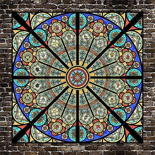 LRQY Fensterfolie Bunt Dekorfolie Privatsphäre Statisch Haftend Milchglasfolie Ohne Klebstoff Bad Zuhause Wohnzimmer,5,80x100cm(31x39inch) von LRQY