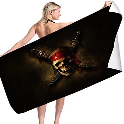 LRUD Mikrofaser Strandtuch,pirats of The Caribean,Handtücher Schnelltrocknend-XXL Campinghandtuch Badehandtuch -Perfekt Für Fitness Reisen (A01,100x200cm) von LRUD