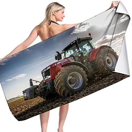 LRUD Traktor Strandtücher, Mikrofaser Strandtuch, Badetuch Handtuch, Traktor Duschtuch 70 X 140cm,Strandlaken Traktor,Badetuch Kinder (A04,90x180cm) von LRUD