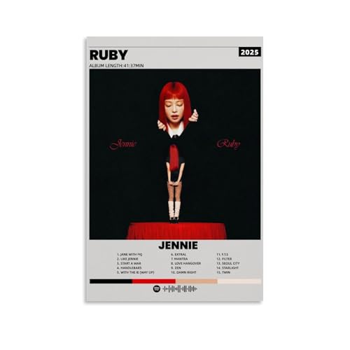 LRXDECOR Jennie-Ruby Kpop Star Hit Leinwand Poster Wandkunst Poster Moderne Wohnkultur 30 x 45 cm Ohne Rahmen von LRXDECOR