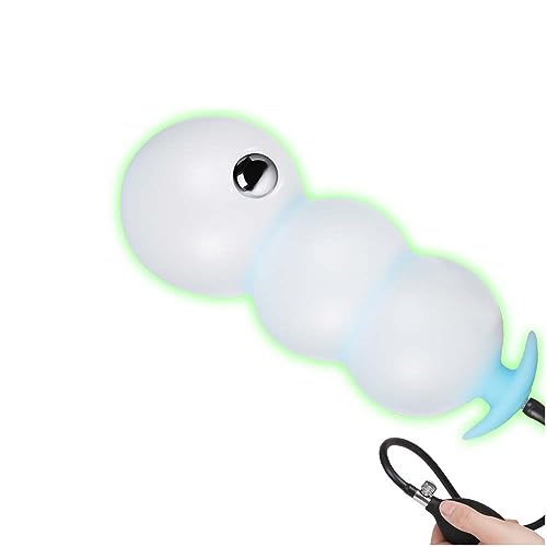 BDSMLV Aufblasbarer Analplug Dildo Balls Inflatable Stretcher Adjustable Leuchtender Analplug for Vaginal Stretching BDSM Sex Toy Extreme for Couples Fetish, mit Ball,blau leuchten von LRXETSHOP
